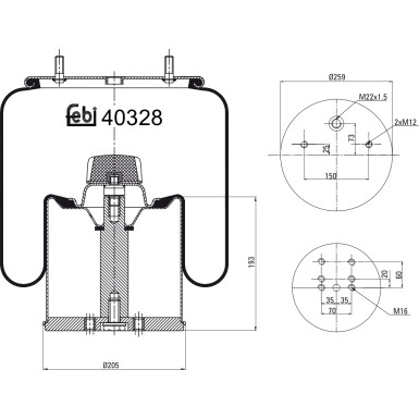 FEBI BILSTEIN 40328 Federbalg, Luftfederung
