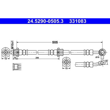 ATE | Bremsschlauch | 24.5290-0505.3