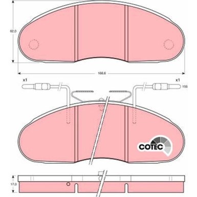 TRW Bremsbelagsatz, Scheibenbremse COTEC GDB1069