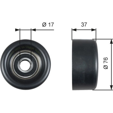T38028 Umlenk-/Führungsrolle, Keilrippenriemen DriveAlign™