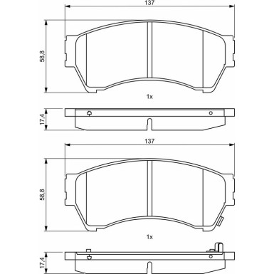 BOSCH Bremsbelagsatz, Scheibenbremse 0 986 494 860