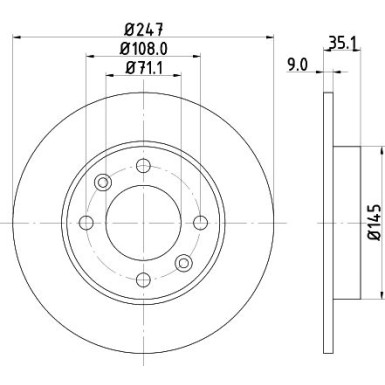 Hella | Bremsscheibe | 8DD 355 108-391