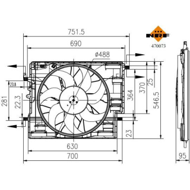 470073 Lüfter, Motorkühlung