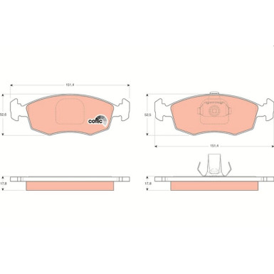 TRW Bremsbelagsatz, Scheibenbremse COTEC GDB1443