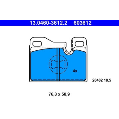 ATE | Bremsbelagsatz, Scheibenbremse | 13.0460-3612.2