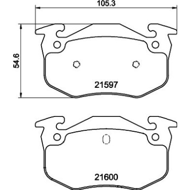 Hella | Bremsbelagsatz, Scheibenbremse | 8DB 355 019-221