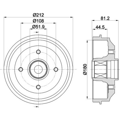 Hella | Bremstrommel | 8DT 355 302-821