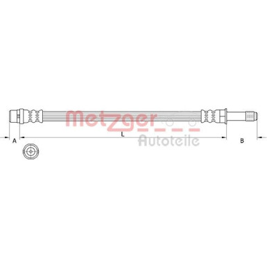 2 x METZGER Bremsschlauch | 4111639
