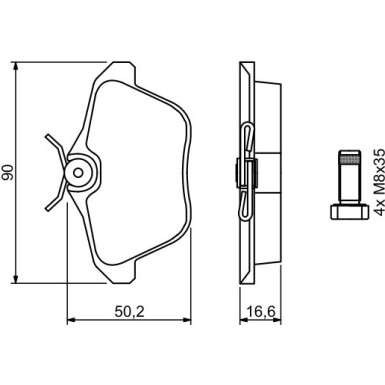 0 986 494 020 Bremsbelagsatz, Scheibenbremse