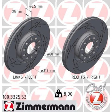 Zimmermann | Bremsscheibe | 100.3325.53