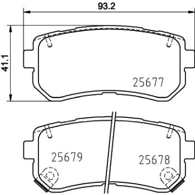 Hella | Bremsbelagsatz, Scheibenbremse | 8DB 355 020-851