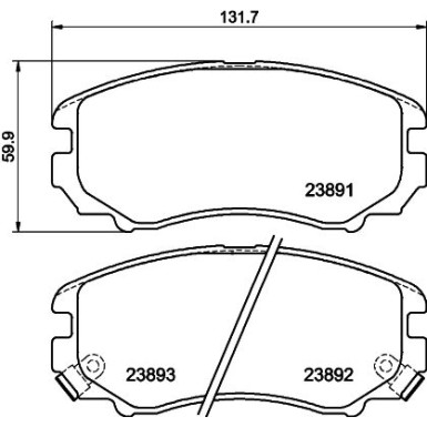 Hella | Bremsbelagsatz, Scheibenbremse | 8DB 355 010-991