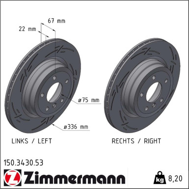 Zimmermann Bremsscheibe BLACK Z 150.3430.53