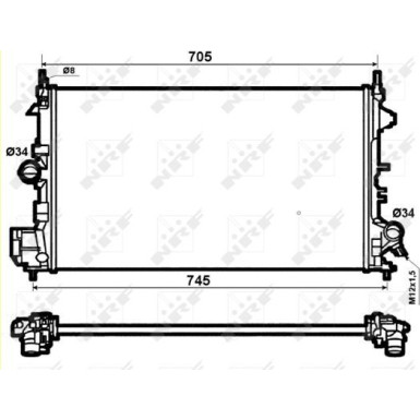 NRF | Kühler, Motorkühlung | ohne Sensor | 53074