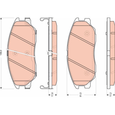 GDB3465 Bremsbelagsatz, Scheibenbremse