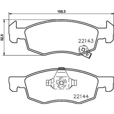 Hella | Bremsbelagsatz, Scheibenbremse | 8DB 355 023-261