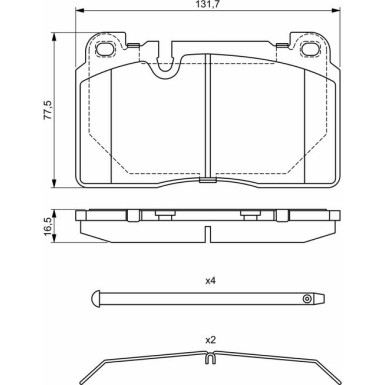 BOSCH Bremsbelagsatz, Scheibenbremse 0 986 494 694