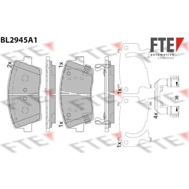 FTE | Bremsbelagsatz, Scheibenbremse | 9011189