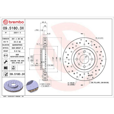 Brembo Bremsscheibe XTRA LINE - Xtra 09.5180.3X