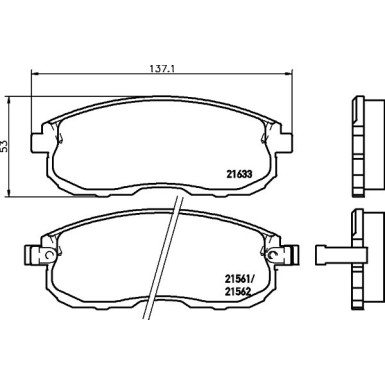 Hella | Bremsbelagsatz, Scheibenbremse | 8DB 355 016-381