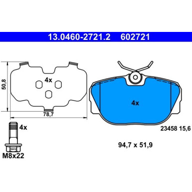 13.0460-2721.2 Bremsbelagsatz, Scheibenbremse