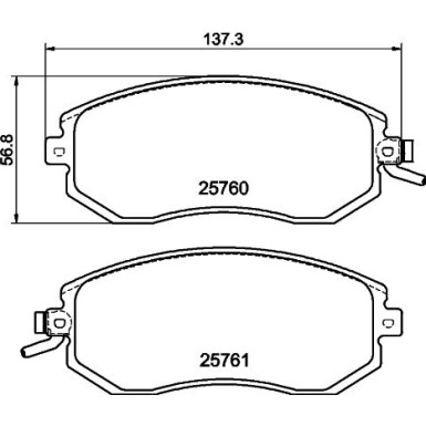 Hella | Bremsbelagsatz, Scheibenbremse | 8DB 355 020-891