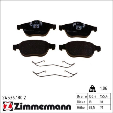 Zimmermann Bremsbelagsatz, Scheibenbremse 24536.180.2