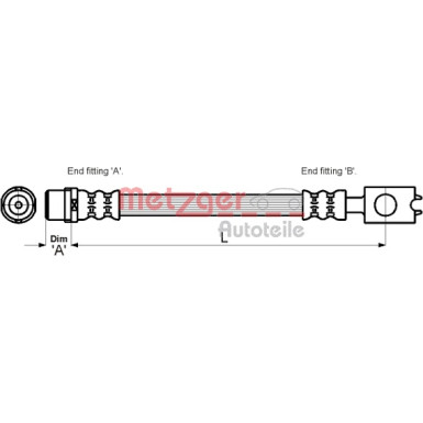 Metzger | Bremsschlauch | 4110262