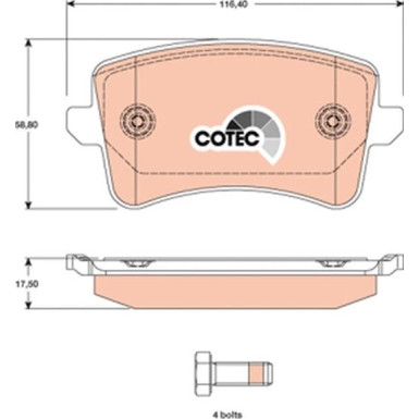 GDB1765 Bremsbelagsatz, Scheibenbremse COTEC