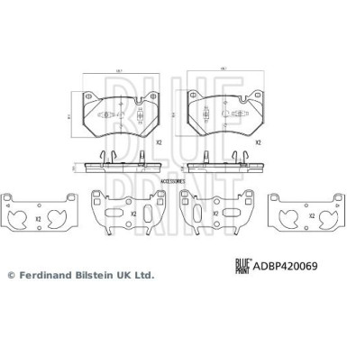 Blue Print | Bremsbelagsatz, Scheibenbremse | ADBP420069