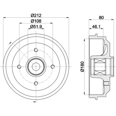 Hella | Bremstrommel | 8DT 355 302-811