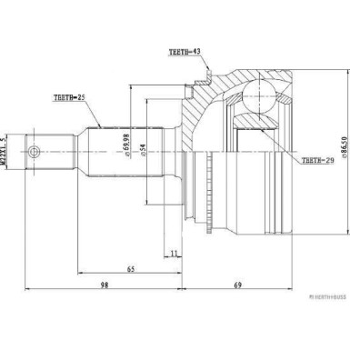 J2825126 Gelenksatz, Antriebswelle
