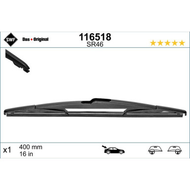 SWF Wischblatt Scheibenwischer DAS ORIGINAL REAR 116518 SWF Wischblatt Scheibenwischer DAS ORIGINAL REAR 116518