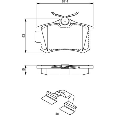 BOSCH Bremsbelagsatz, Scheibenbremse 0 986 494 597