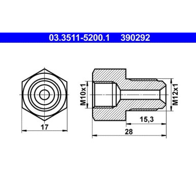ATE | Adapter, Bremsleitung | 03.3511-5200.1