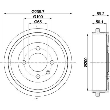 Hella | Bremstrommel | 8DT 355 301-571