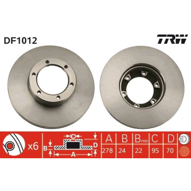 TRW | Bremsscheibe | DF1012