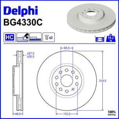 Delphi Bremsscheibe BG4330C