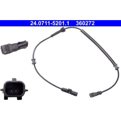 2 x ATE Sensor, Raddrehzahl 24.0711-5201.1