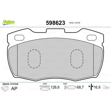 598623 Bremsbelagsatz, Scheibenbremse