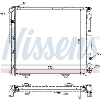 Nissens | Kühler, Motorkühlung | 62696A