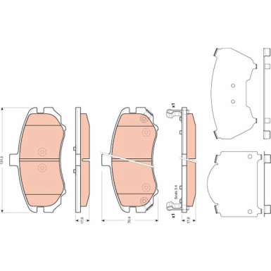GDB3431 Bremsbelagsatz, Scheibenbremse
