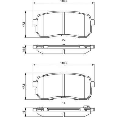 0 986 494 828 Bremsbelagsatz, Scheibenbremse