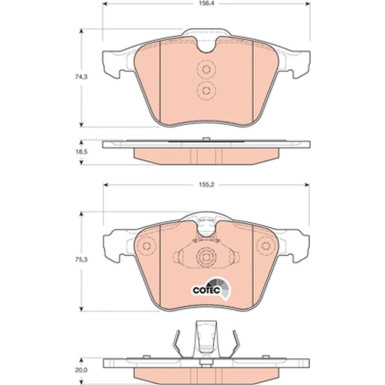 TRW Bremsbelagsatz, Scheibenbremse COTEC GDB1684