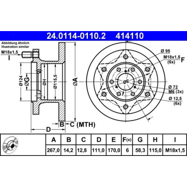 ATE | Bremsscheibe | 24.0114-0110.2