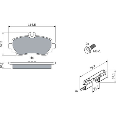 0 986 424 469 Bremsbelagsatz, Scheibenbremse