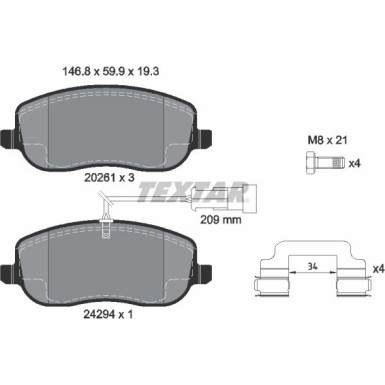 2429401 Bremsbelagsatz, Scheibenbremse Q+