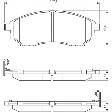 BOSCH Bremsbelagsatz, Scheibenbremse 0 986 494 295
