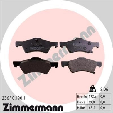 23640.190.1 Bremsbelagsatz, Scheibenbremse