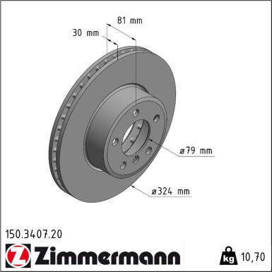 Zimmermann Bremsscheibe Coat Z 150.3407.20